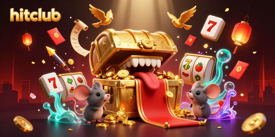 Hitclub brings adventure with a golden treasure chest and slot reels for enthusiastic gamers.