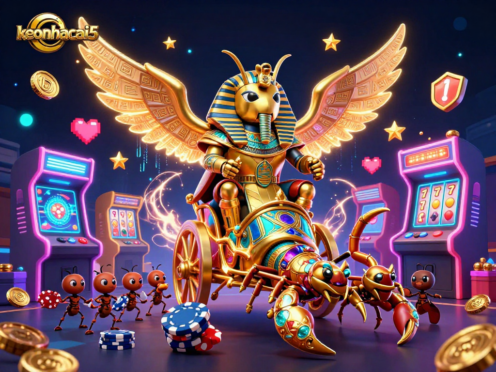 Engage with keonhacai5 and experience thrilling slots with vibrant 3D casino elements and characters.