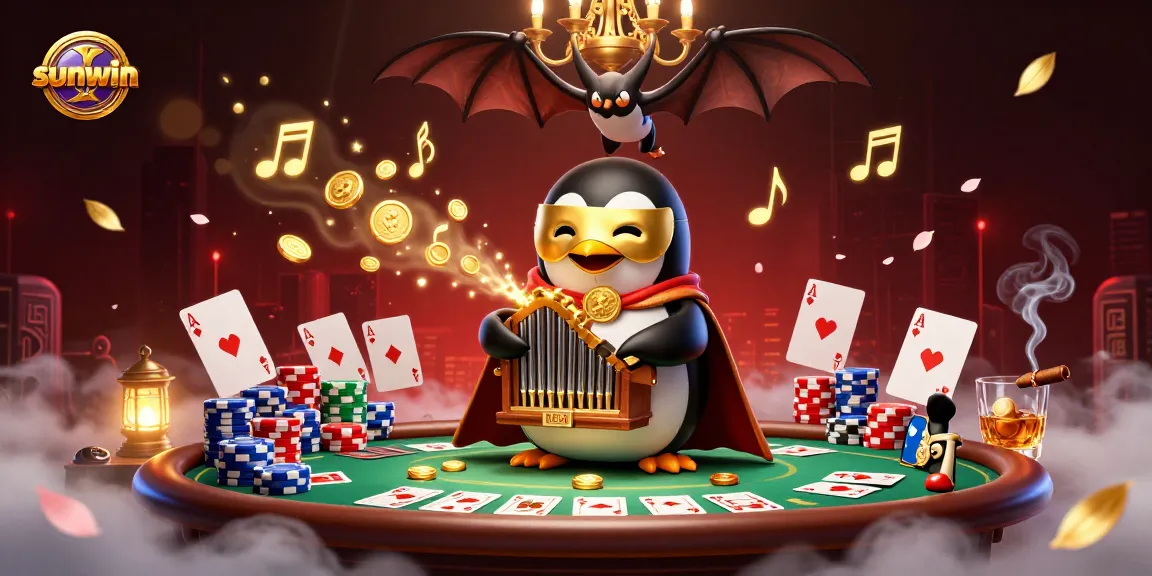 Experience the excitement of sunwin casino with a dazzling 3D illustration of vibrant gambling elements.