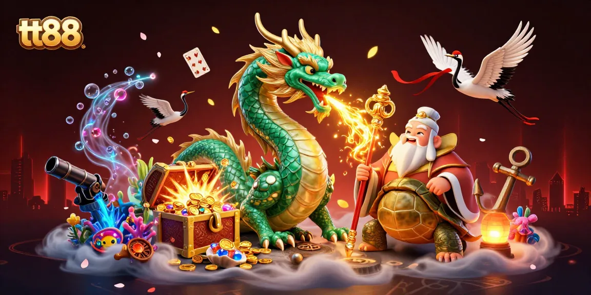 Experience exciting action at tt88 with a jade dragon and vibrant gaming elements.