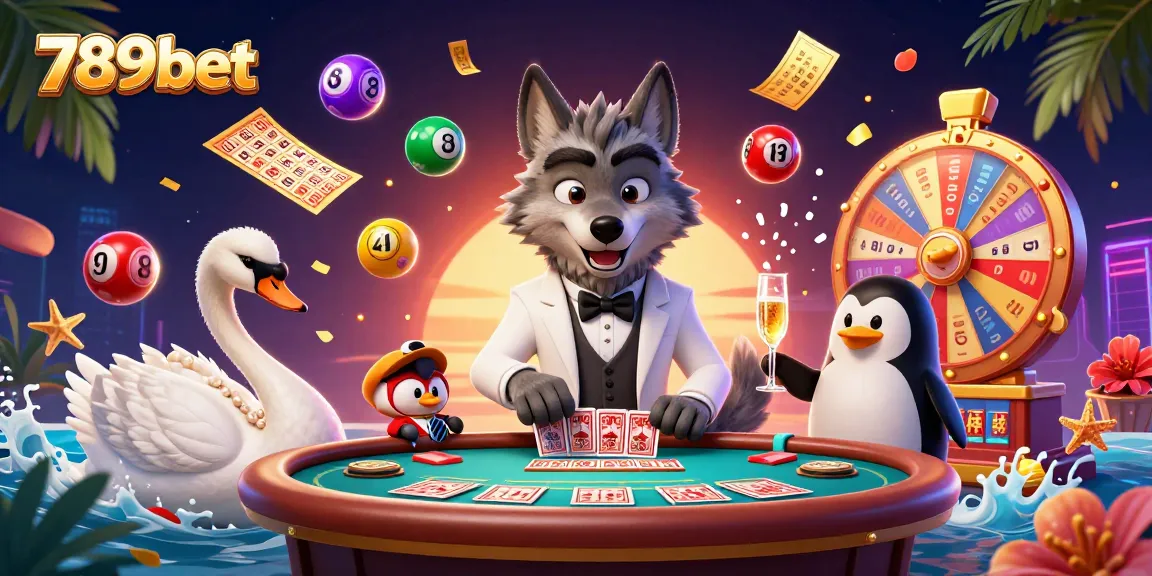Join the excitement at 789bet with a vibrant 3D scene featuring cartoon characters, betting action, and festive game elements.
