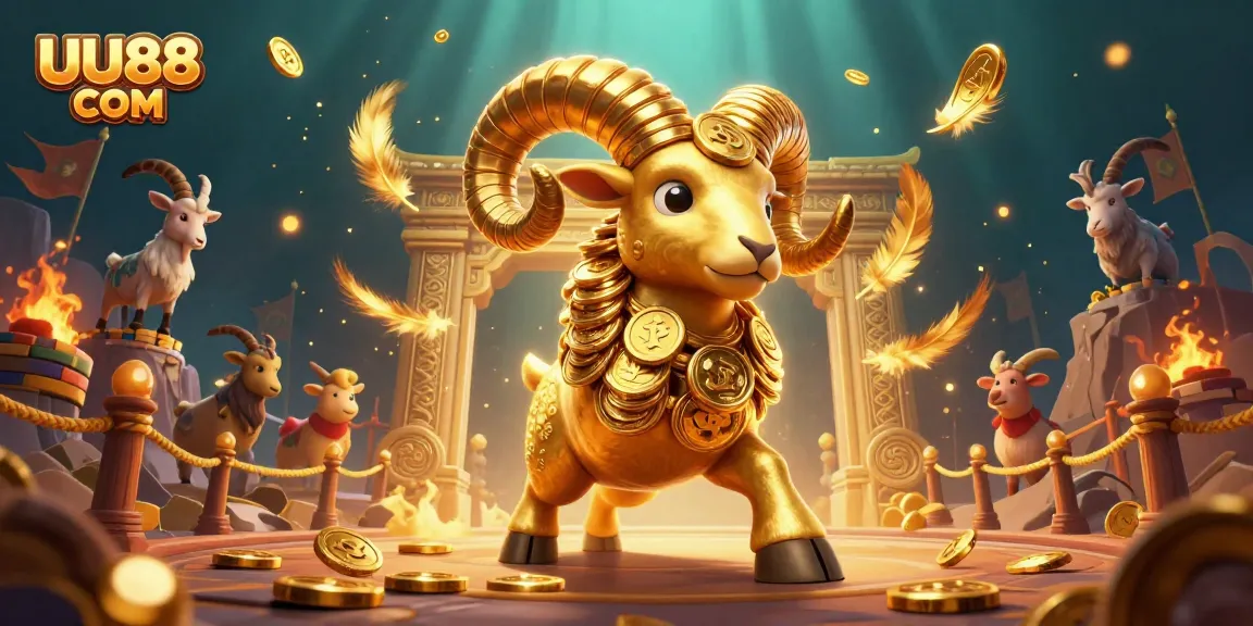 Experience thrilling action with UU88 COM in a vibrant underwater casino showdown featuring golden ram and mountain goats.